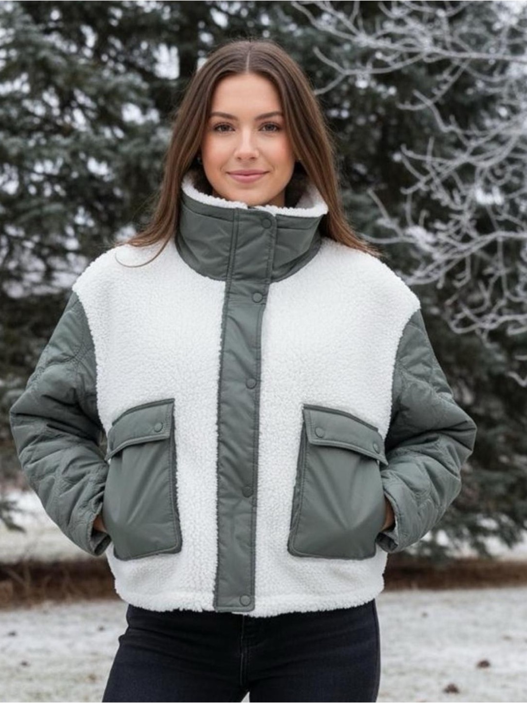 Nwt Athleta Sherpa Quilted Jacket Olive Green Xs Never Worn